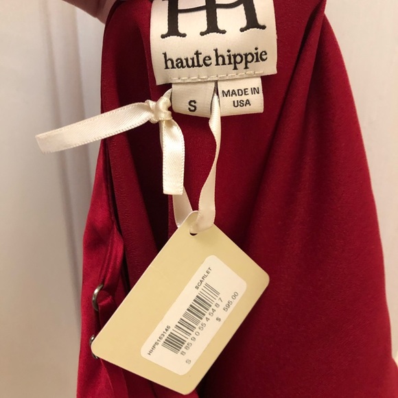 NWT Haute Hippie scarlet silk gown. - Picture 4 of 5
